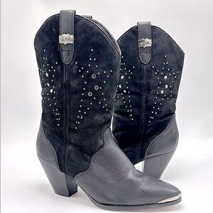 Dingo DI580 Womens Mid-calf BOOTS Size 9 Pointed Cowgirl Studded Star Western